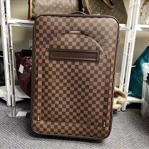 073 Pre Owned Auth Louis Vuitton Pégase 55 Damier Ebene Trolley Luggage SP0051